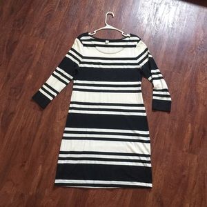 Black and white striped dress